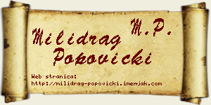 Milidrag Popovicki vizit kartica